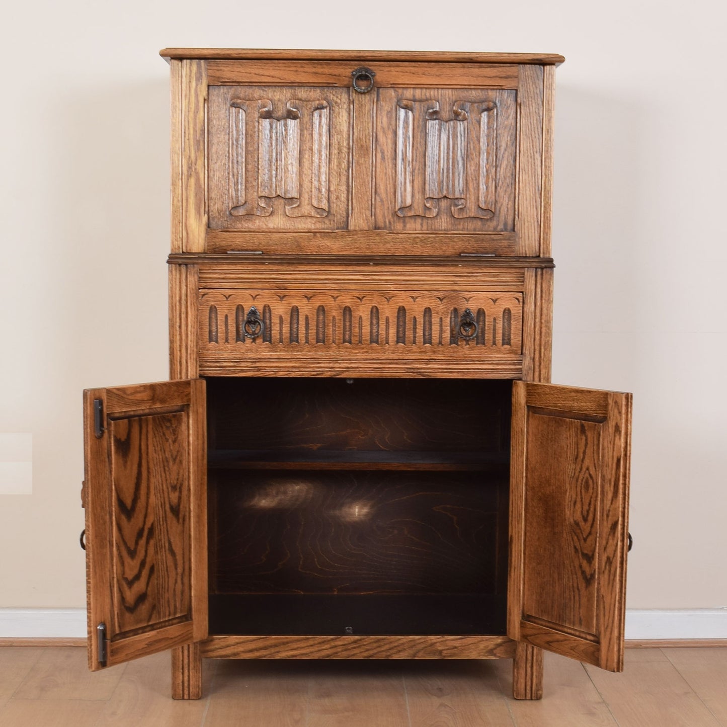 Jaycee Oak Drinks Cabinet
