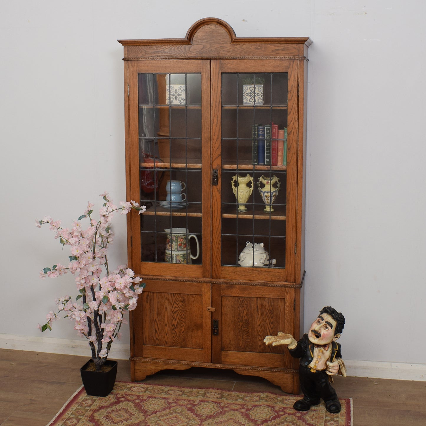 Oak Glazed Bookcase / Display Cabinet