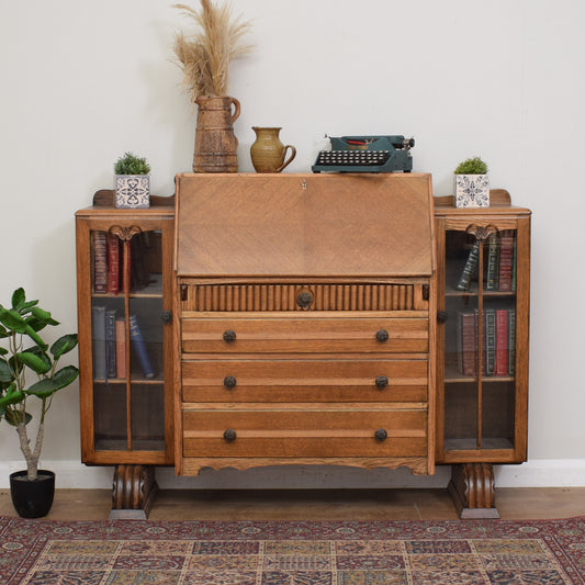 Restored Art Deco Style Side-by-Side Bureau Bookcase