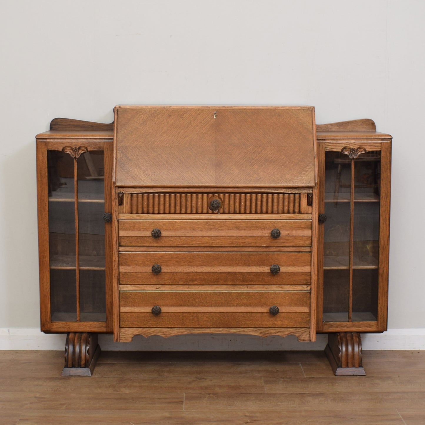 Restored Art Deco Style Side-by-Side Bureau Bookcase