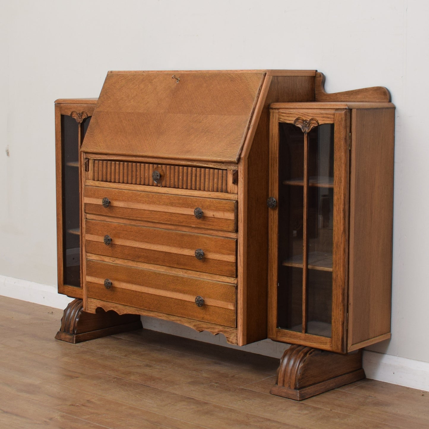 Restored Art Deco Style Side-by-Side Bureau Bookcase