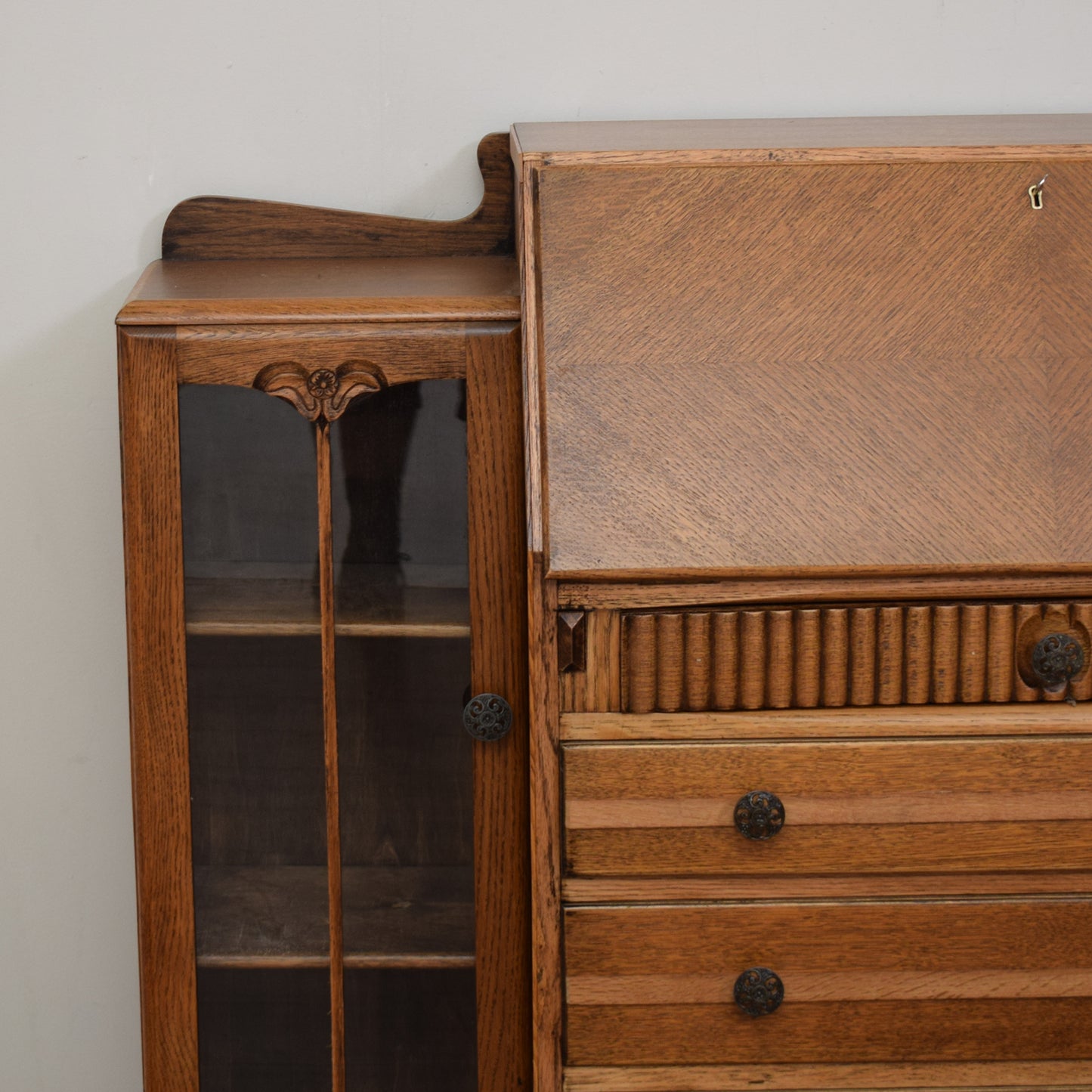 Restored Art Deco Style Side-by-Side Bureau Bookcase