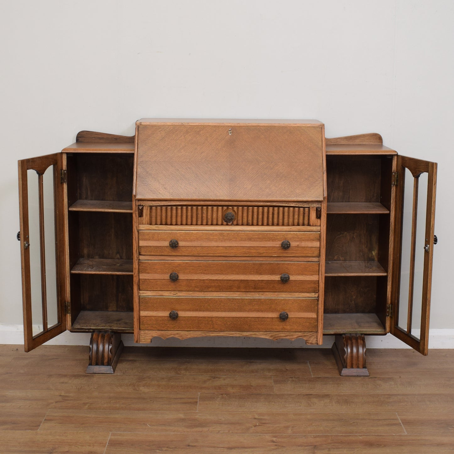 Restored Art Deco Style Side-by-Side Bureau Bookcase