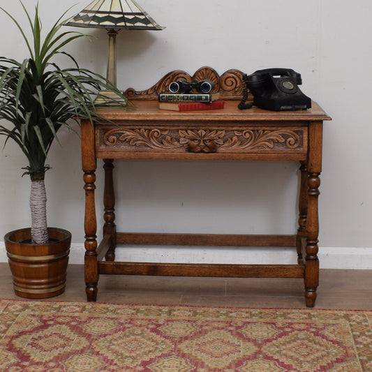 Carved Oak Console Table