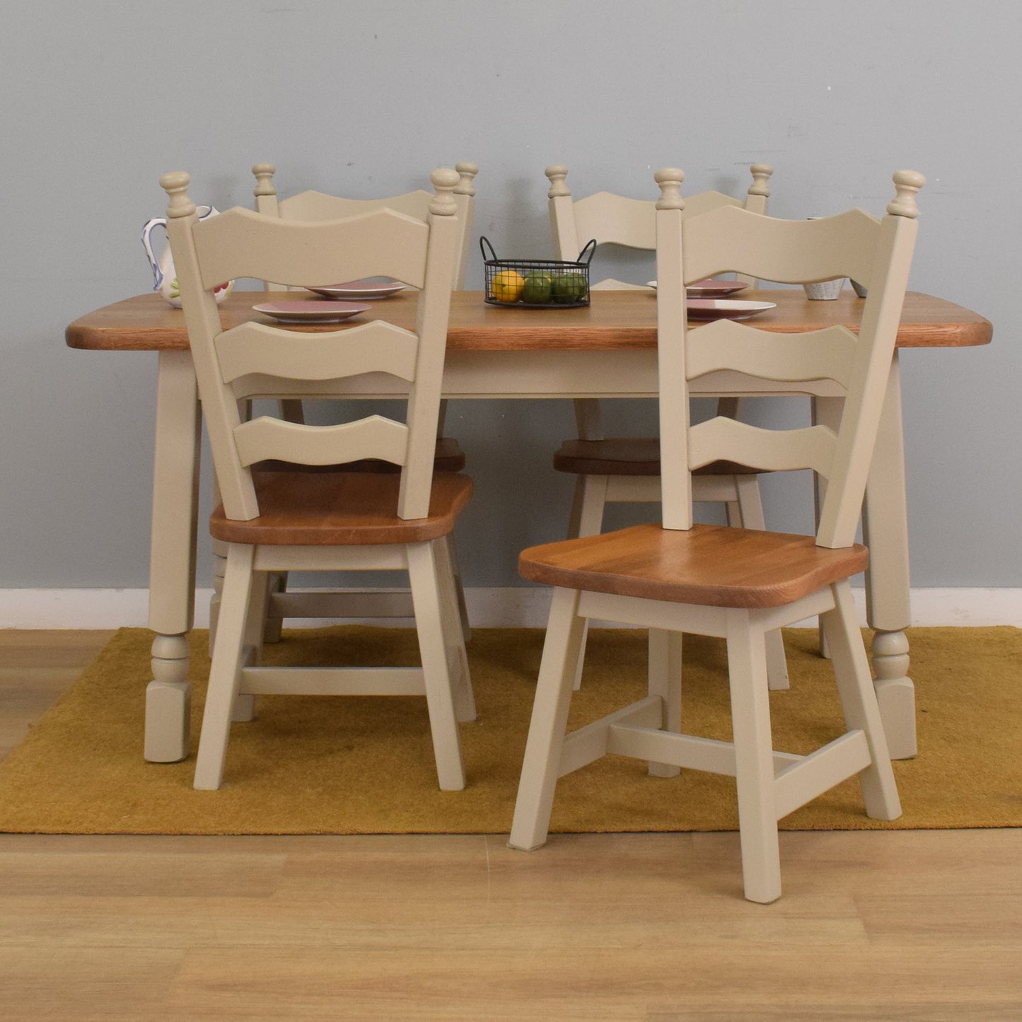 Painted Table and Four Chairs
