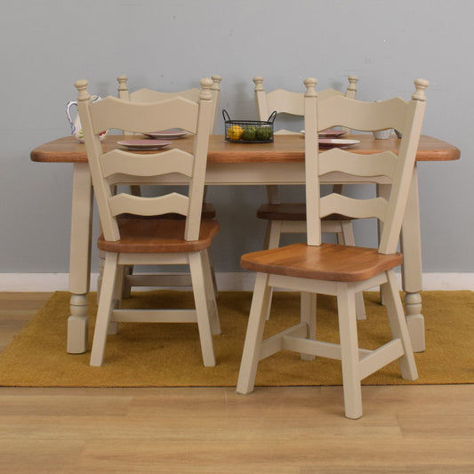 Painted Table and Four Chairs