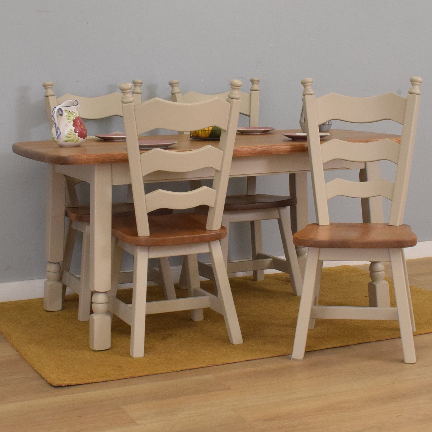 Painted Table and Four Chairs
