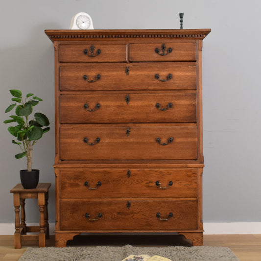 Large Rustic Oak Chest of Drawers