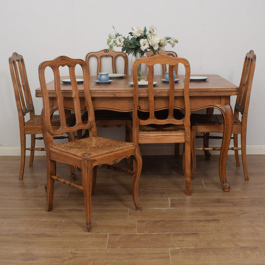 Extendable French Table and Six Chairs