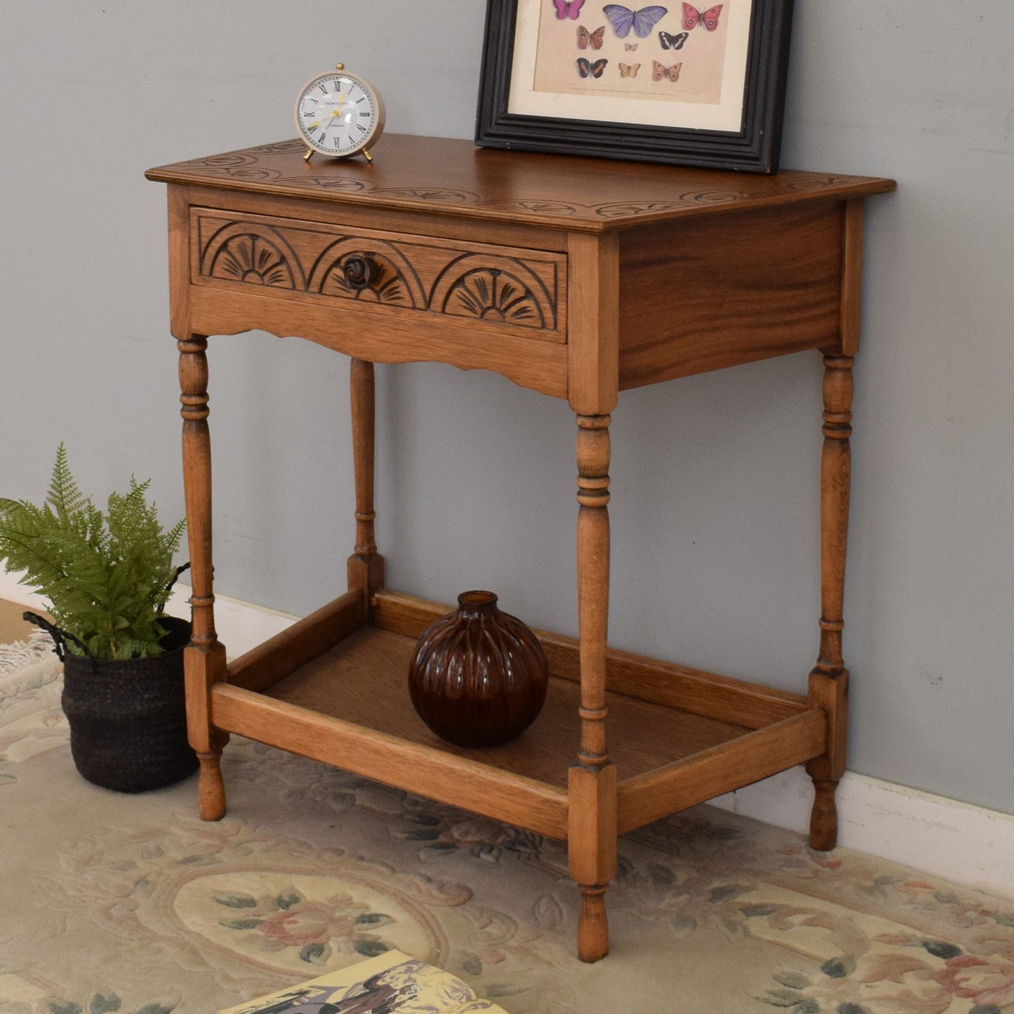 Restored Canted Hall Table