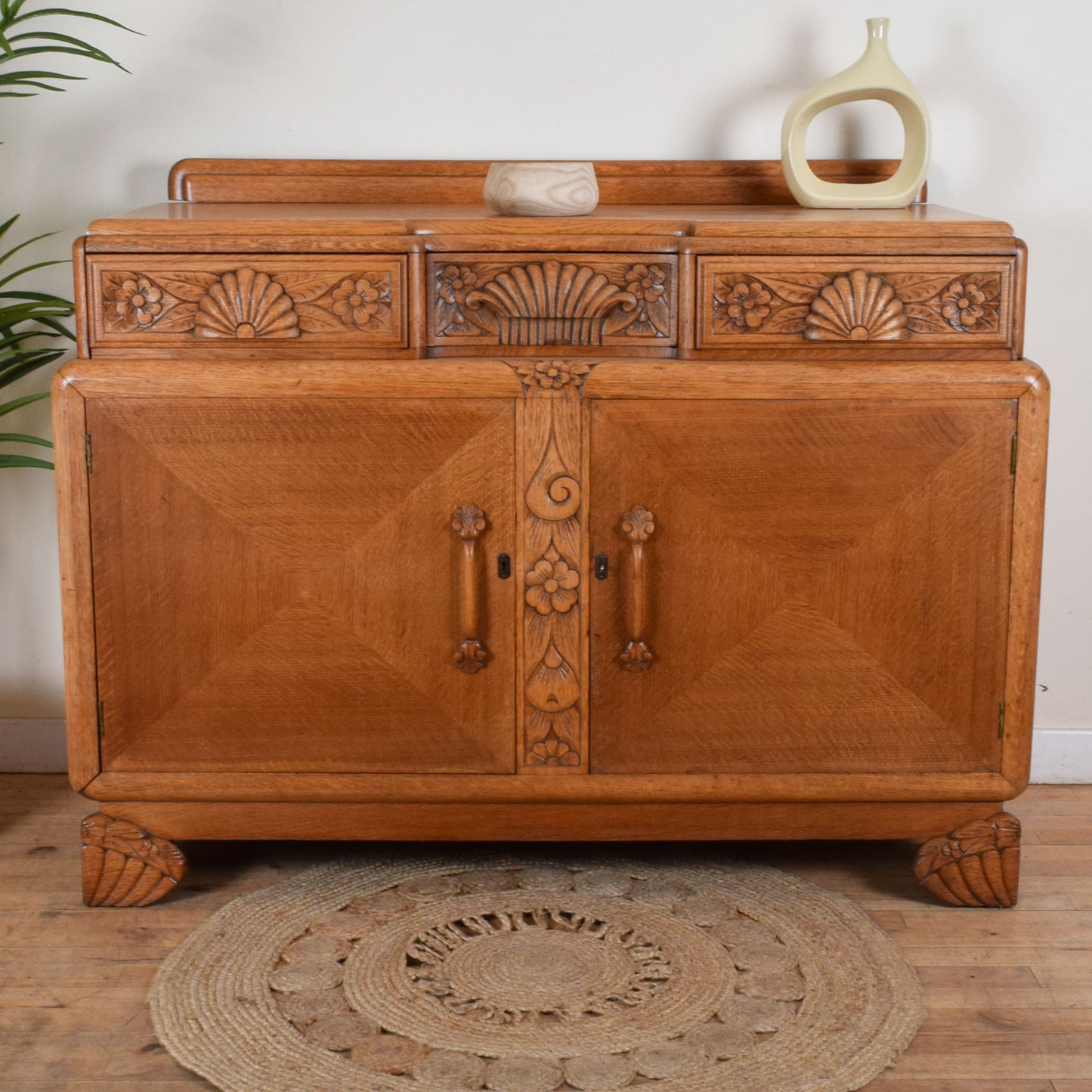 Carved Oak Sideboard