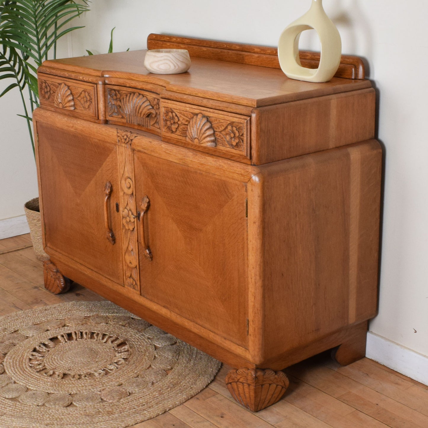 Carved Oak Sideboard