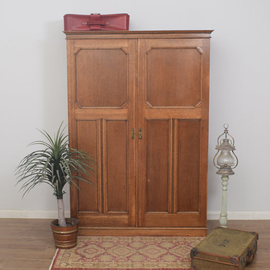 Restored Oak Double Wardrobe