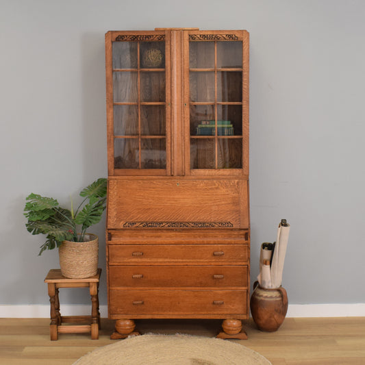 Oak Bureau Bookcase