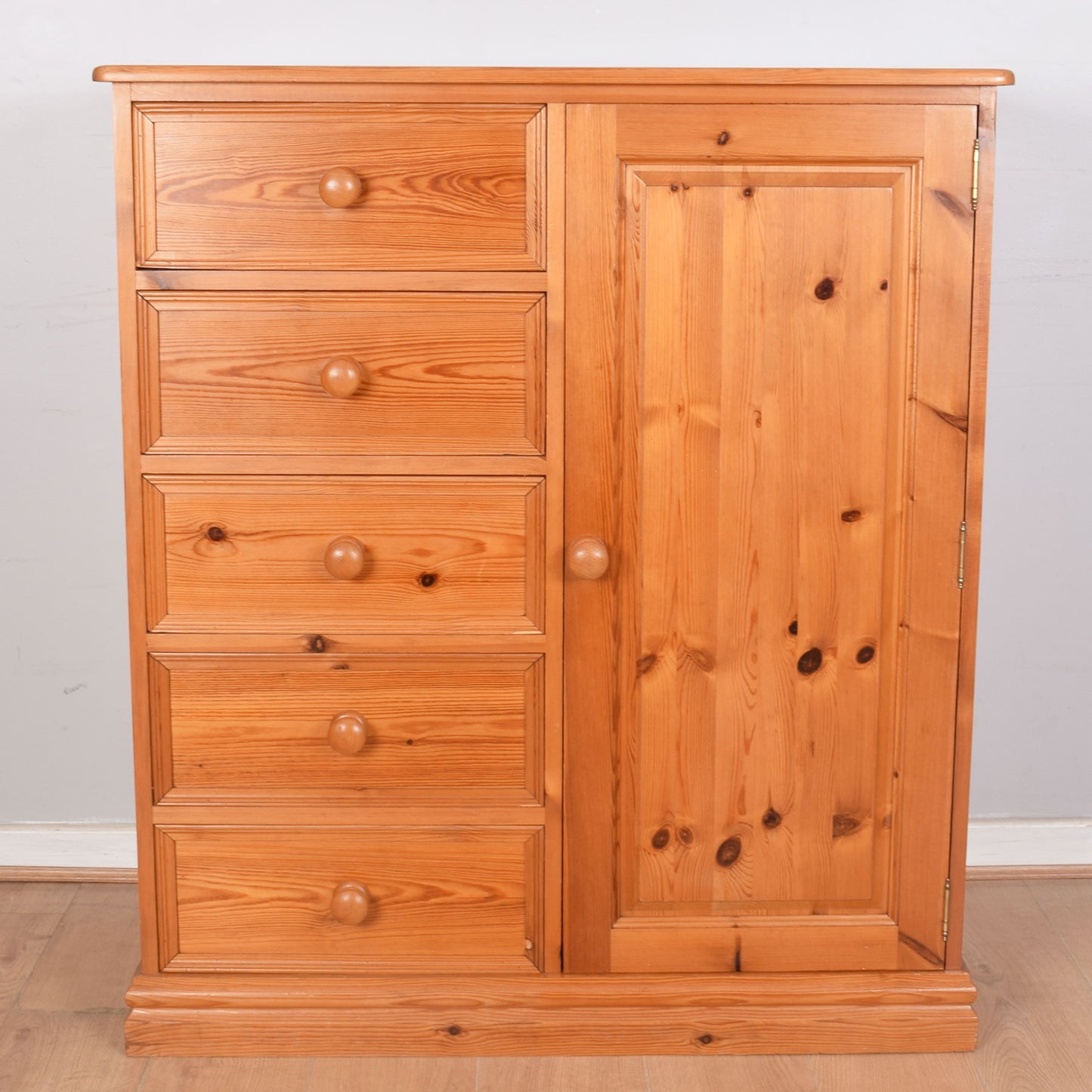 Pine Chest of Drawers with Hanging Space