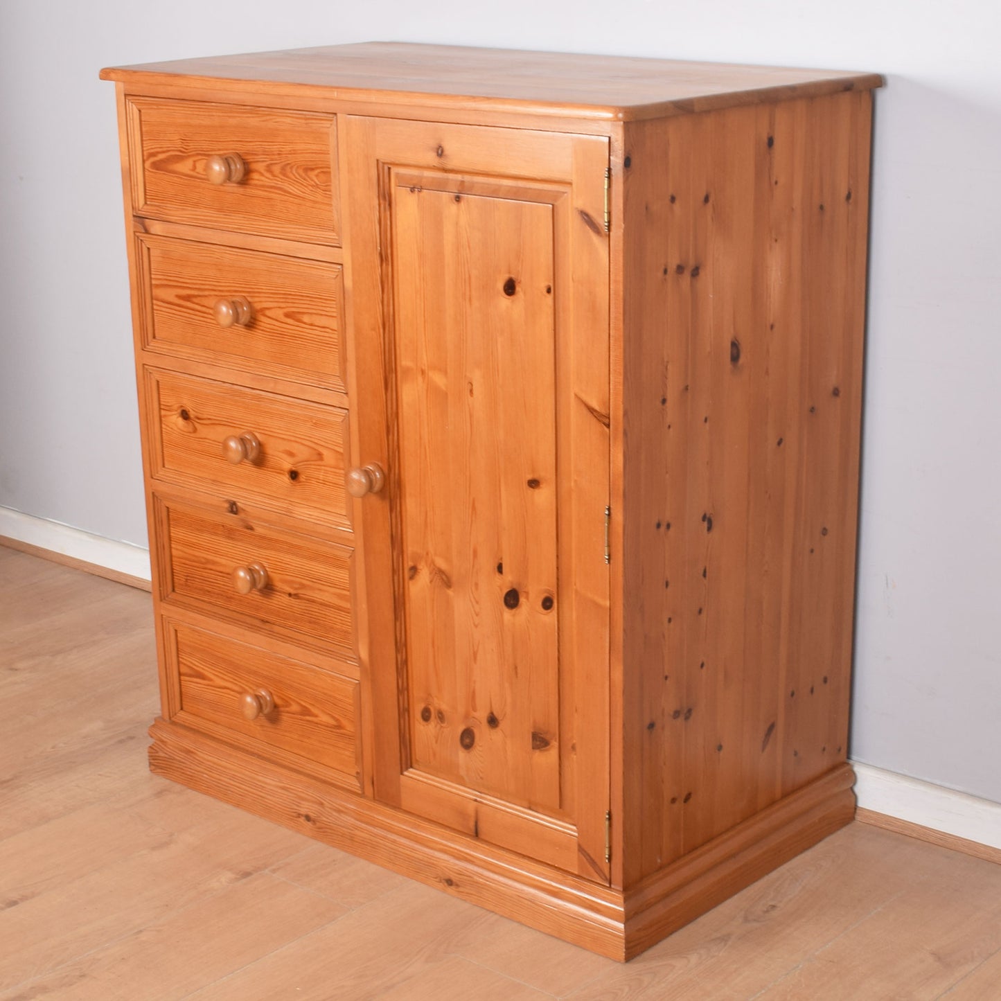 Pine Chest of Drawers with Hanging Space