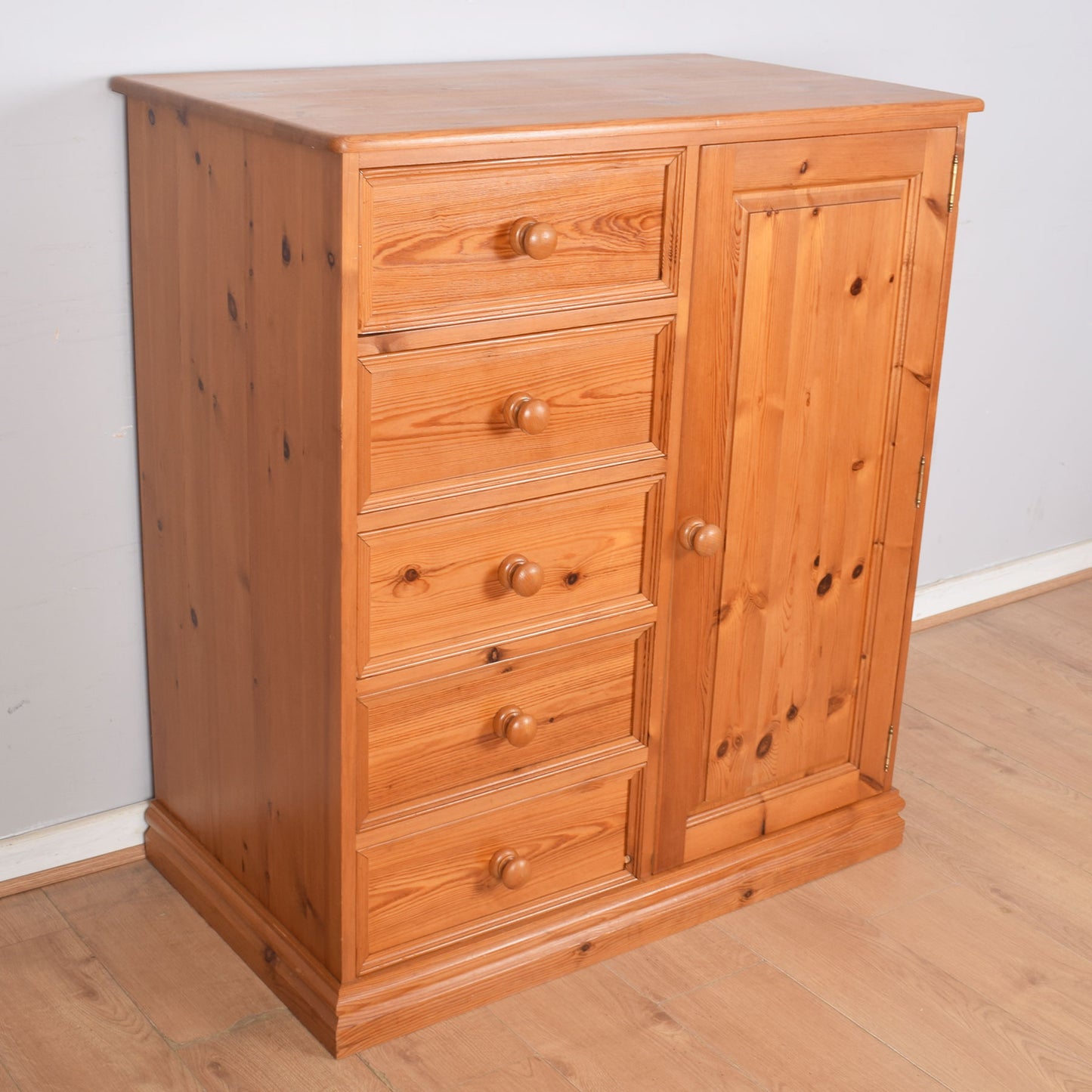 Pine Chest of Drawers with Hanging Space