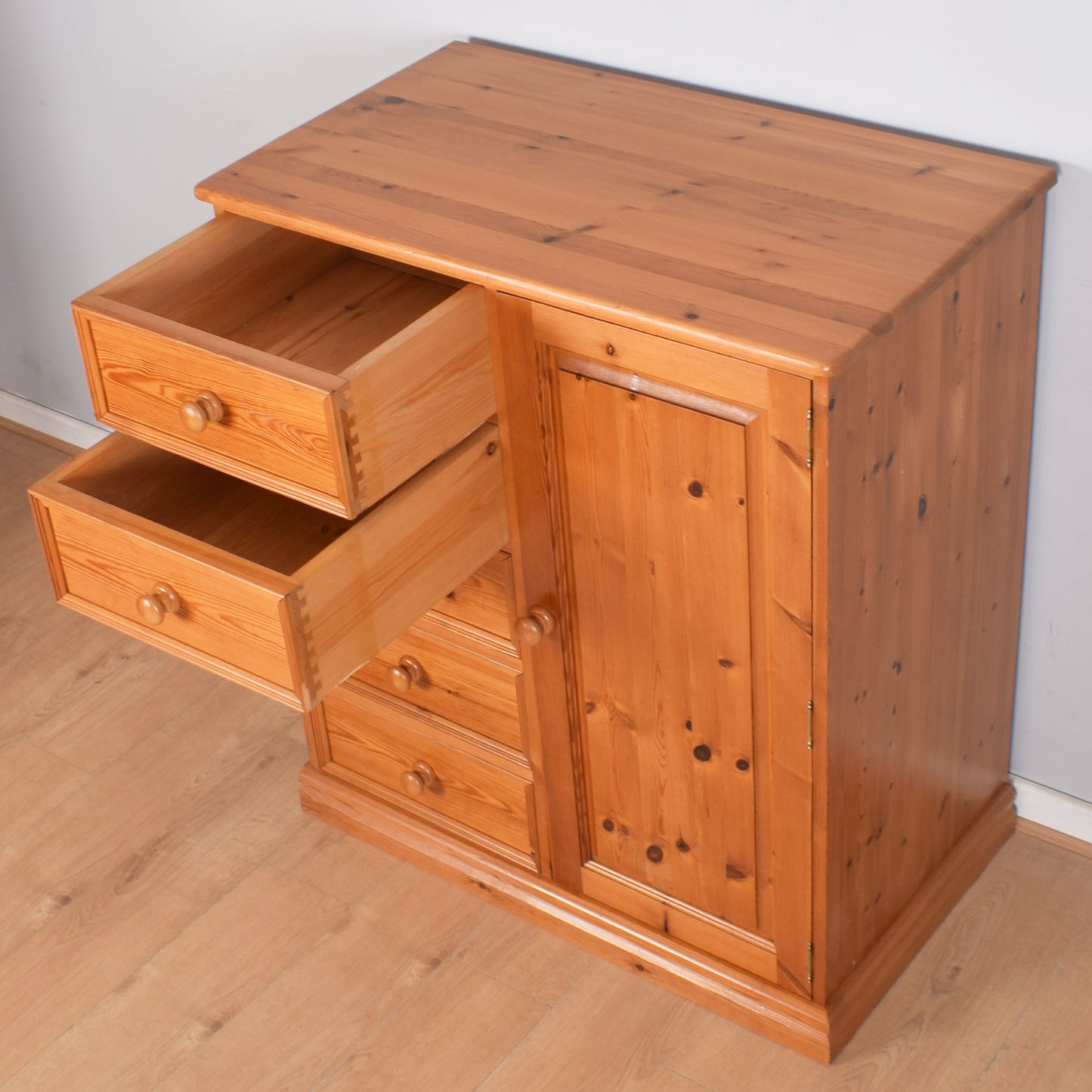 Pine Chest of Drawers with Hanging Space