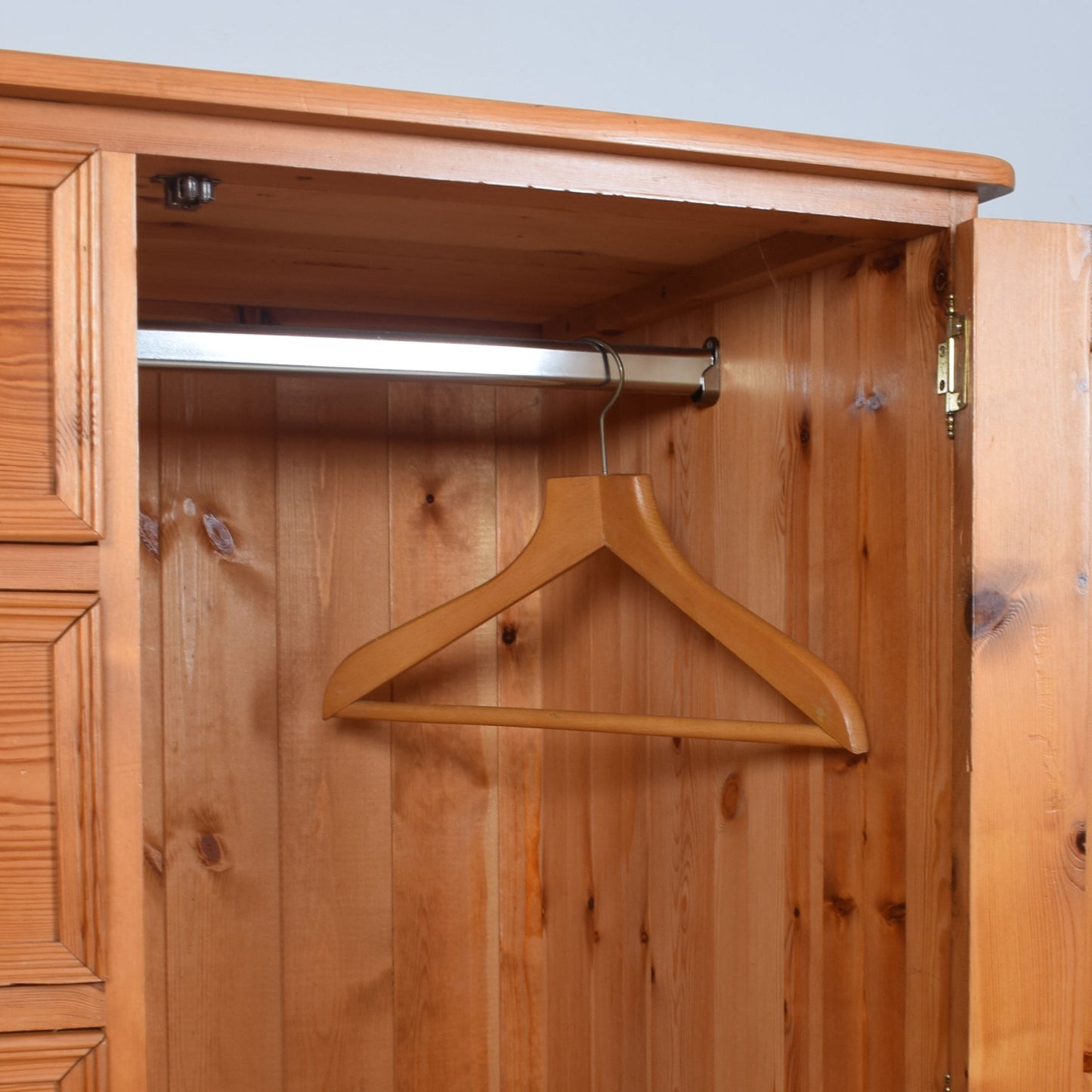 Pine Chest of Drawers with Hanging Space