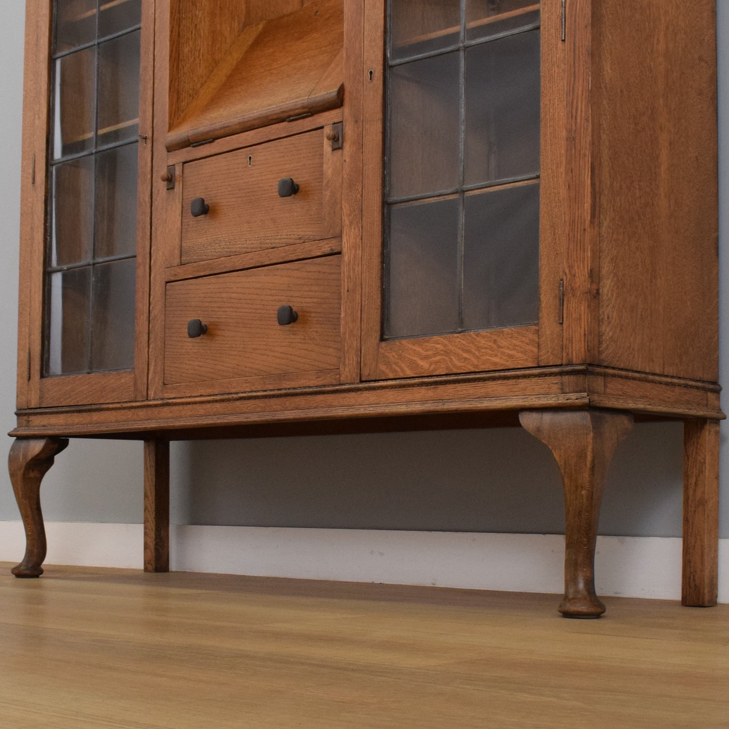 Oak Side-By-Side Bureau Bookcase