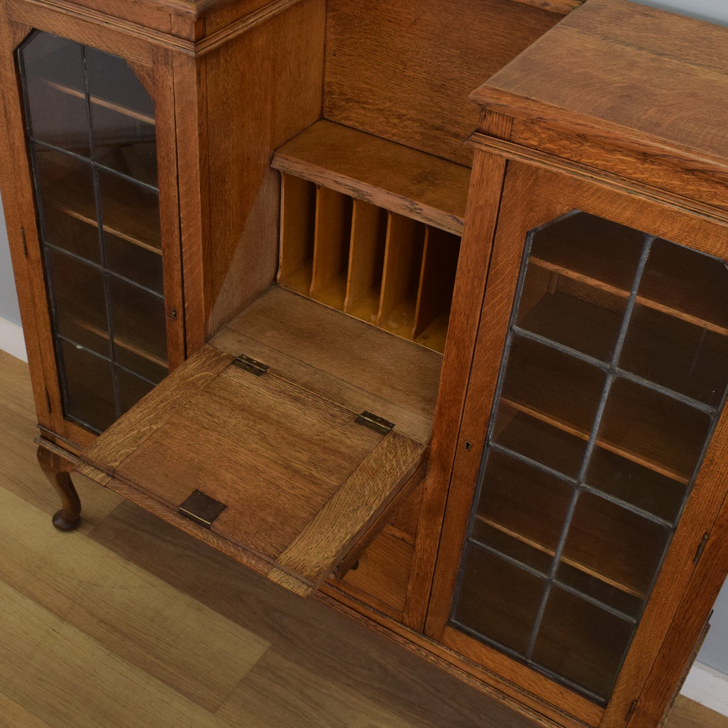 Oak Side-By-Side Bureau Bookcase