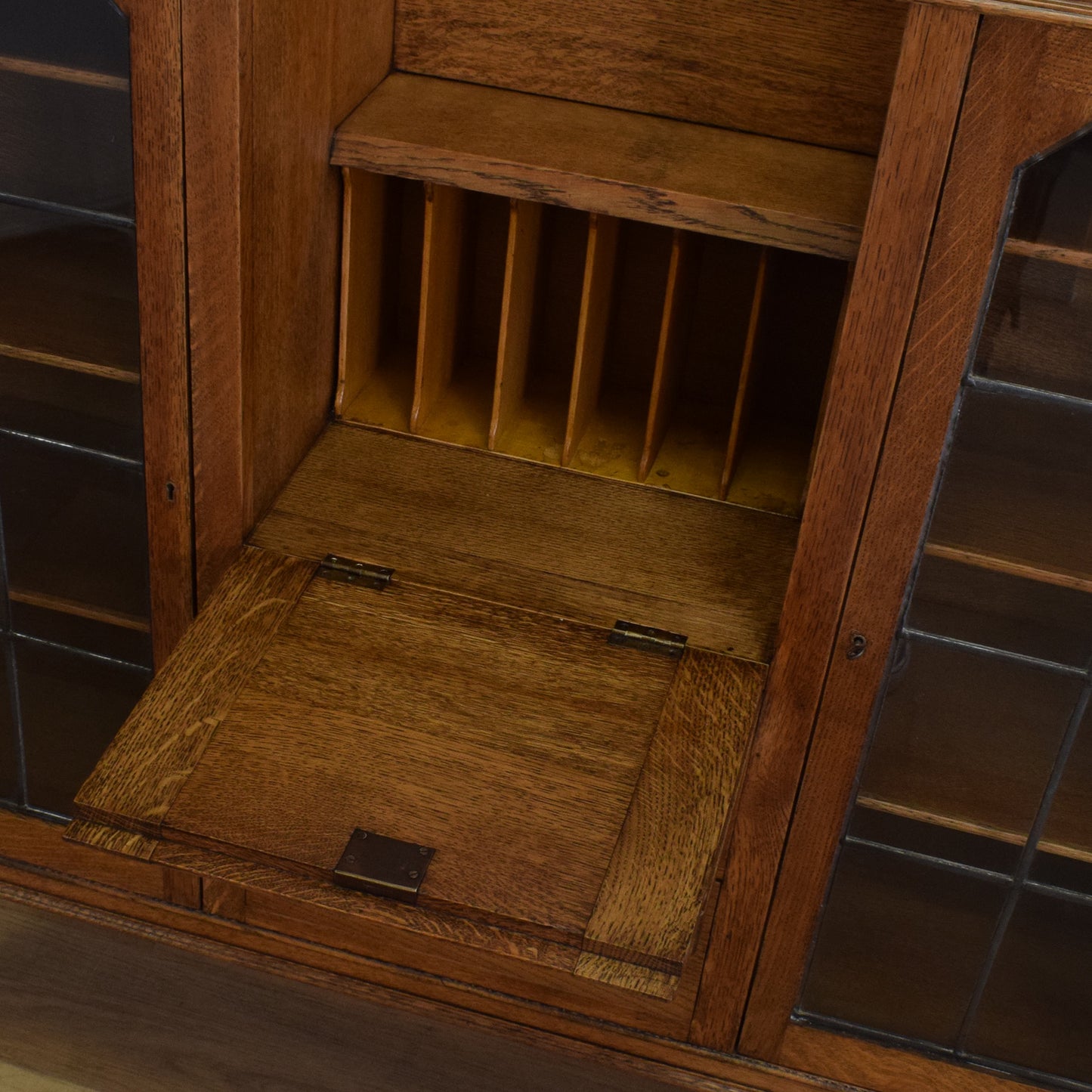 Oak Side-By-Side Bureau Bookcase