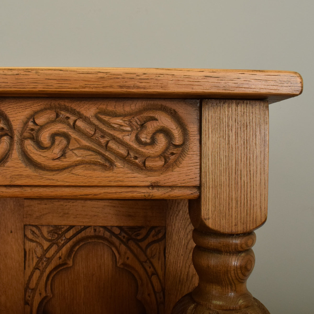 Glazed Oak Court Cabinet