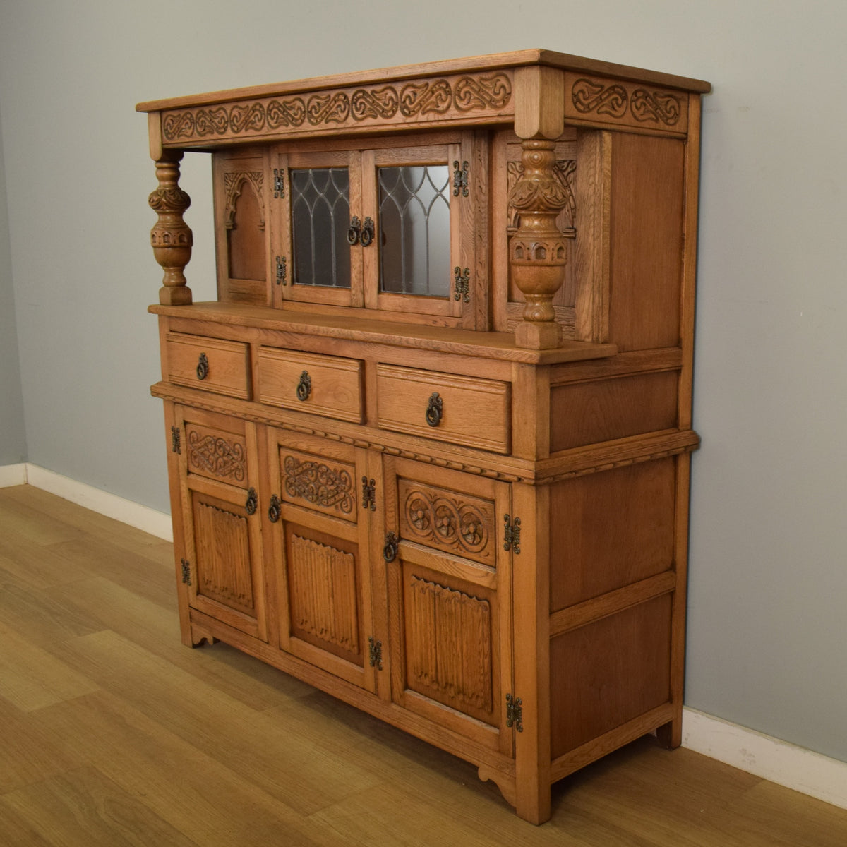 Glazed Oak Court Cabinet
