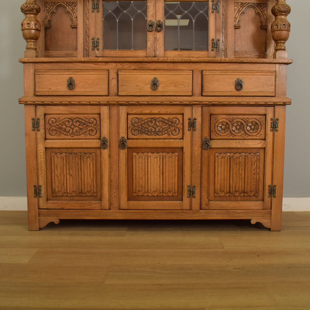 Glazed Oak Court Cabinet