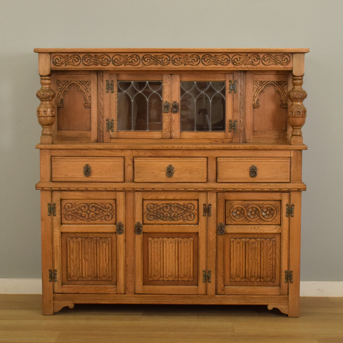 Glazed Oak Court Cabinet