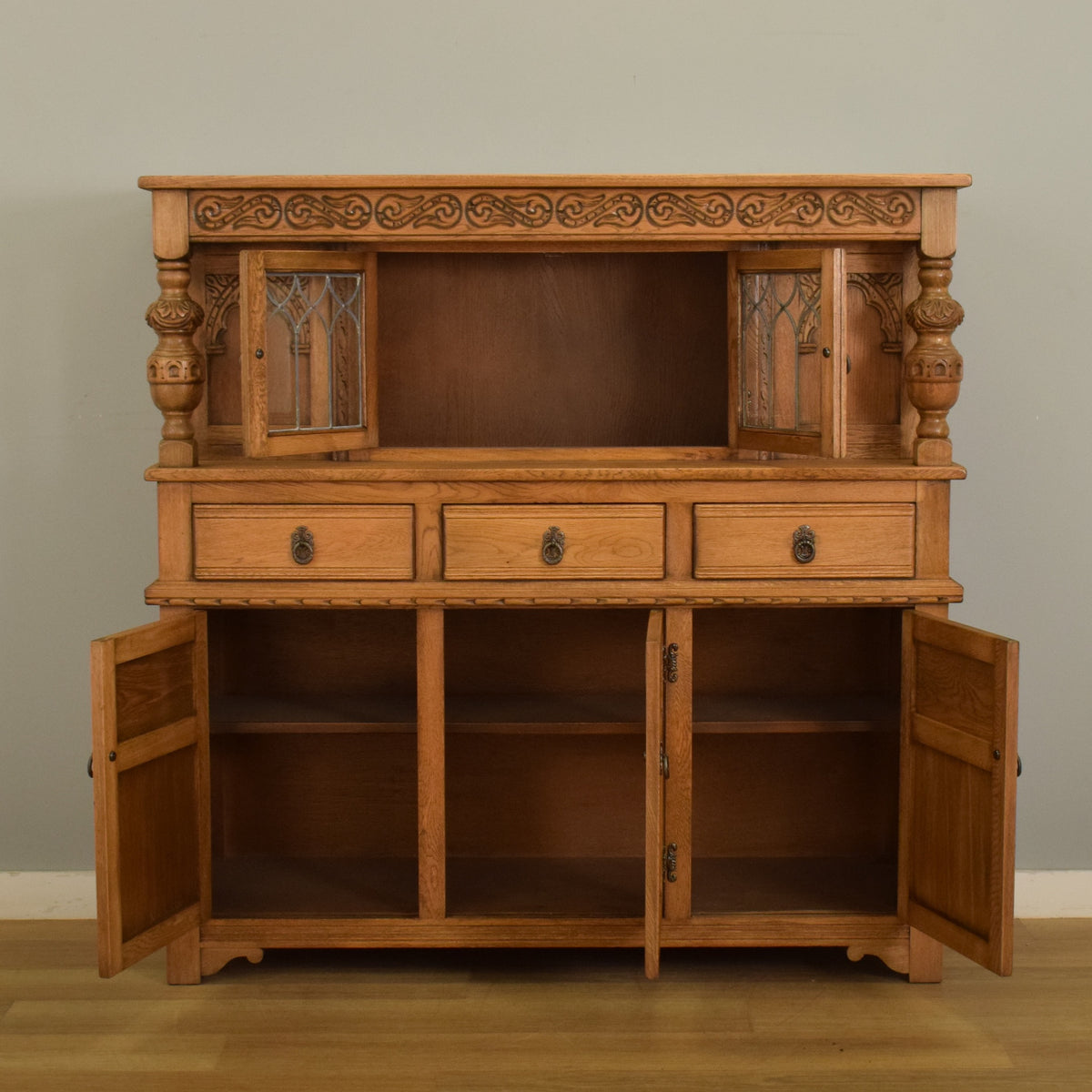 Glazed Oak Court Cabinet