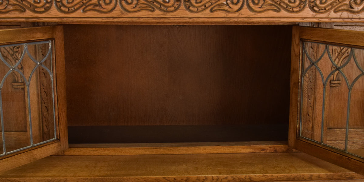 Glazed Oak Court Cabinet
