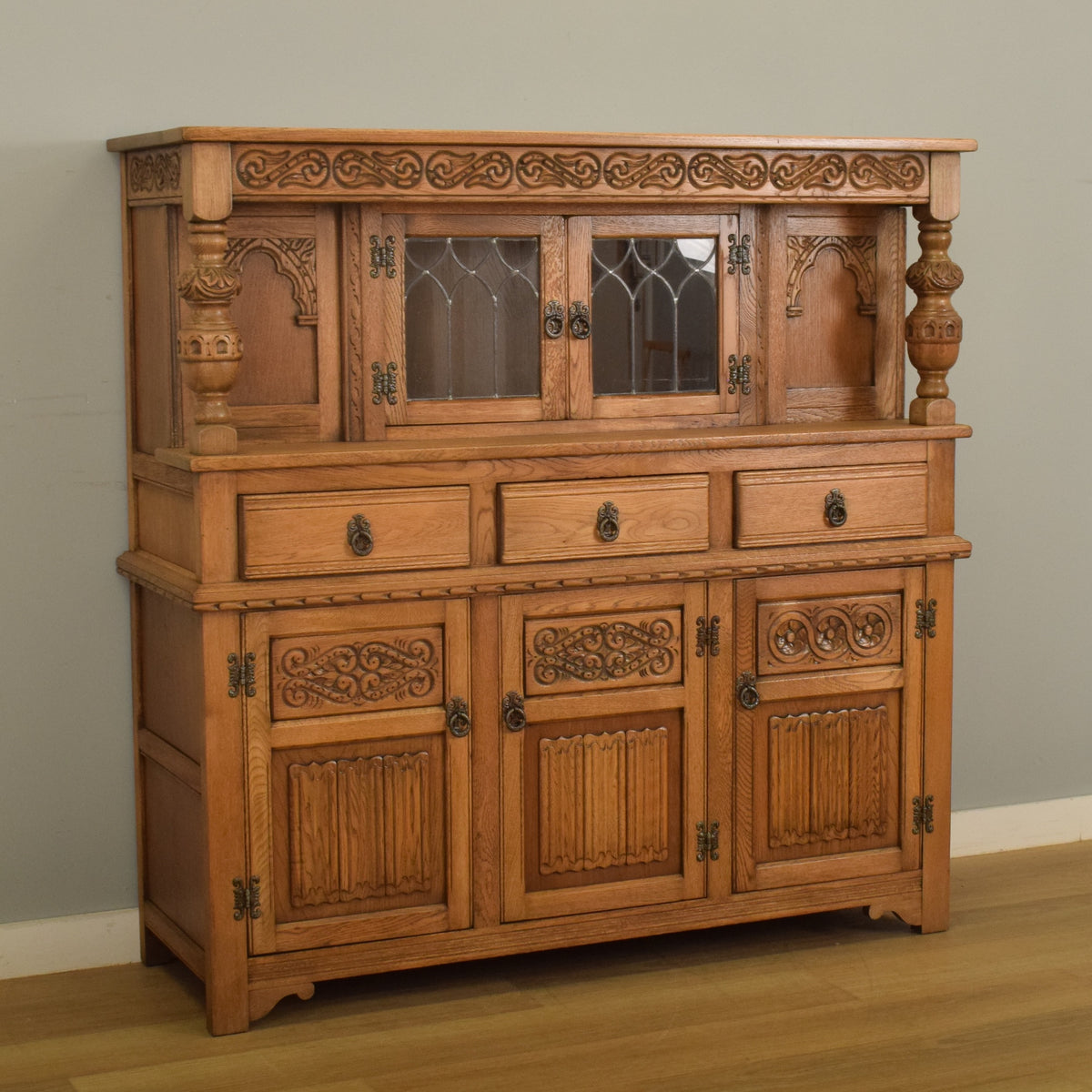 Glazed Oak Court Cabinet