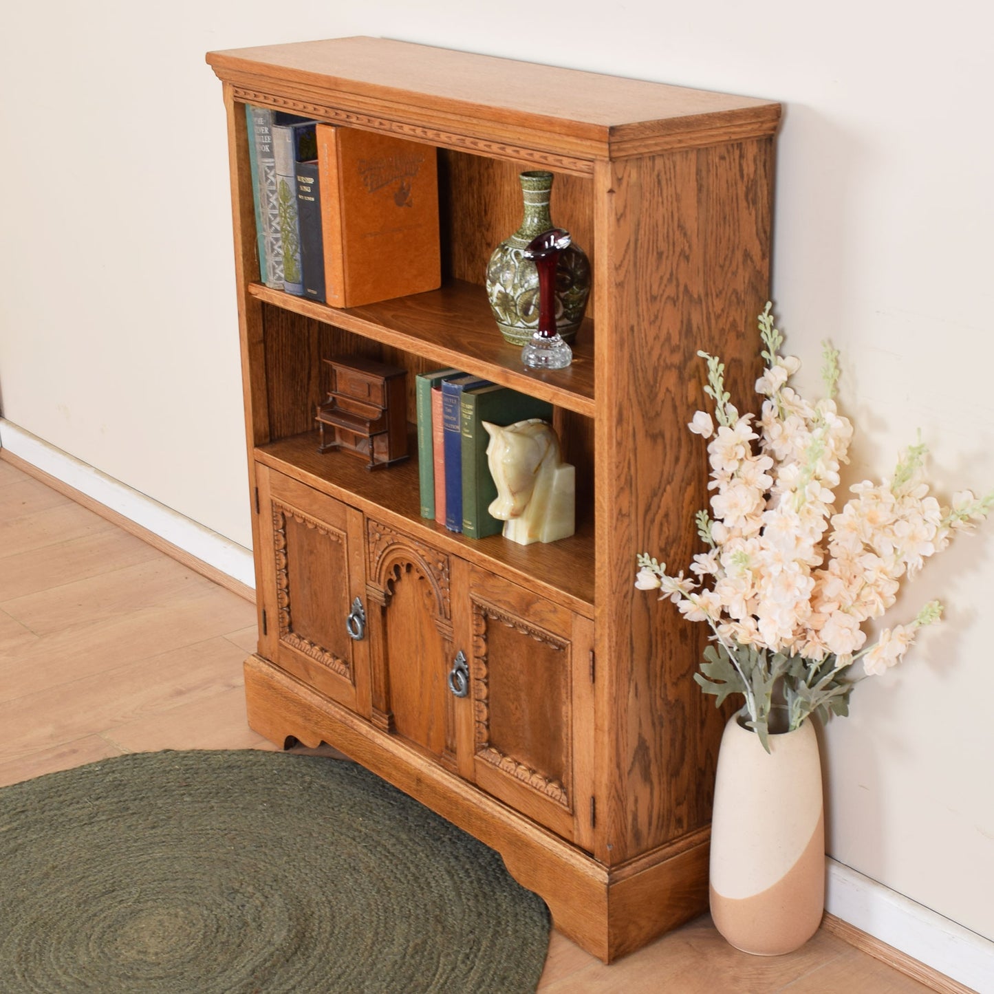 Oak Bookcase Cupboard