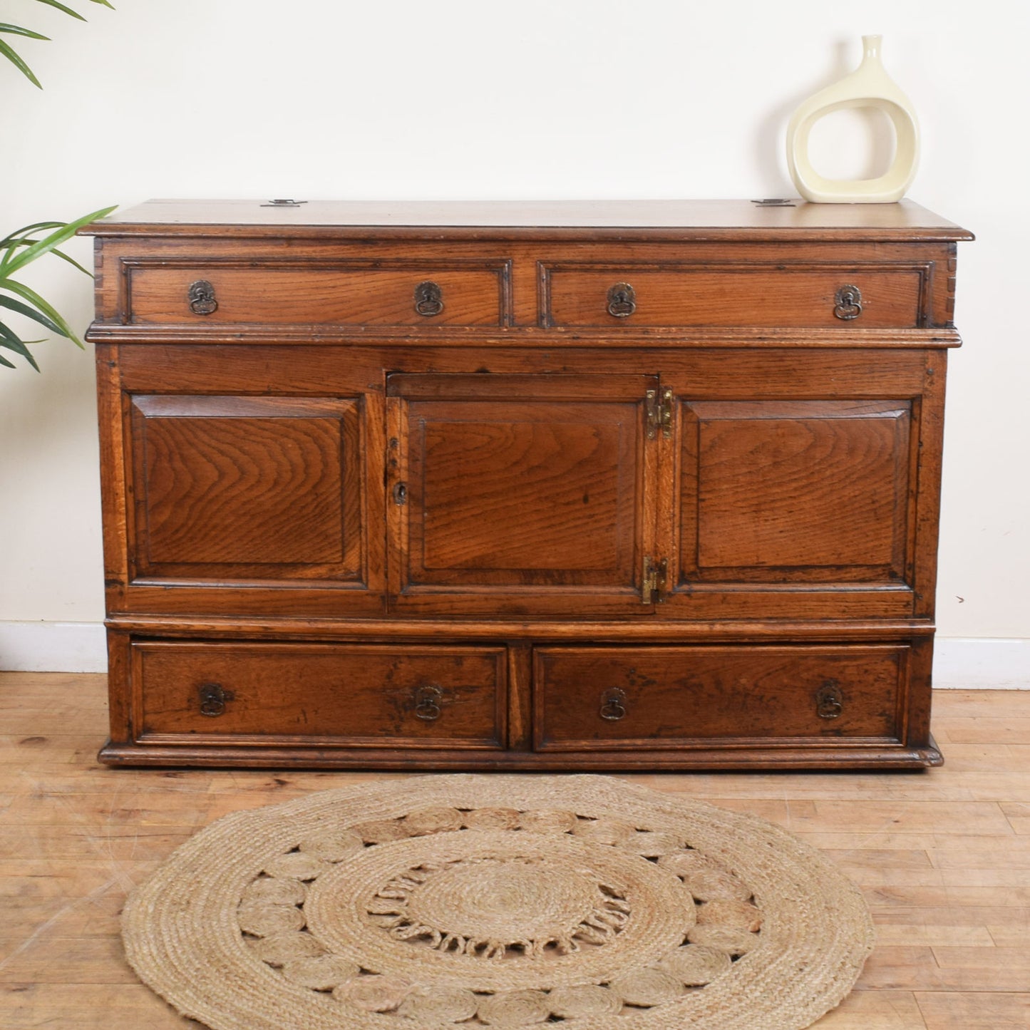 Rustic Oak Media Cabinet