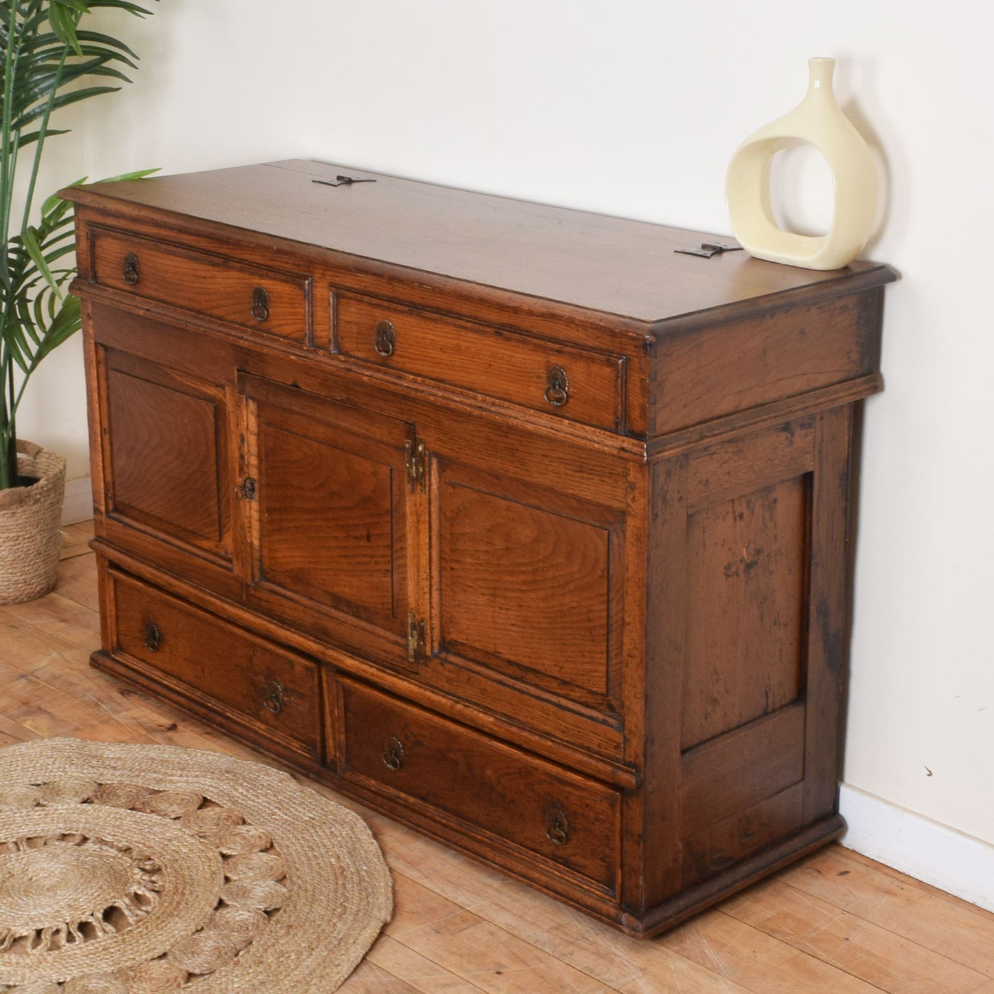 Rustic Oak Media Cabinet