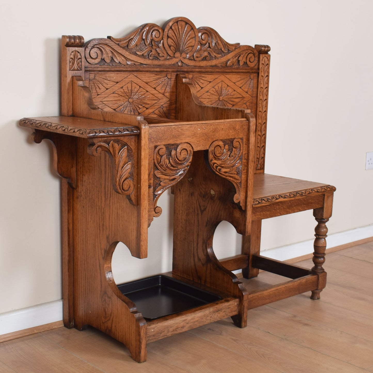 Ornate Bench with Umbrella Stand