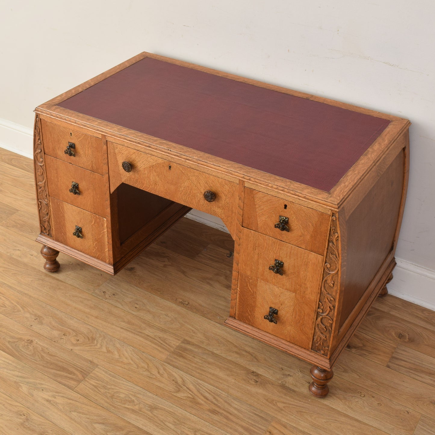 Oak Captain's Desk And Chair