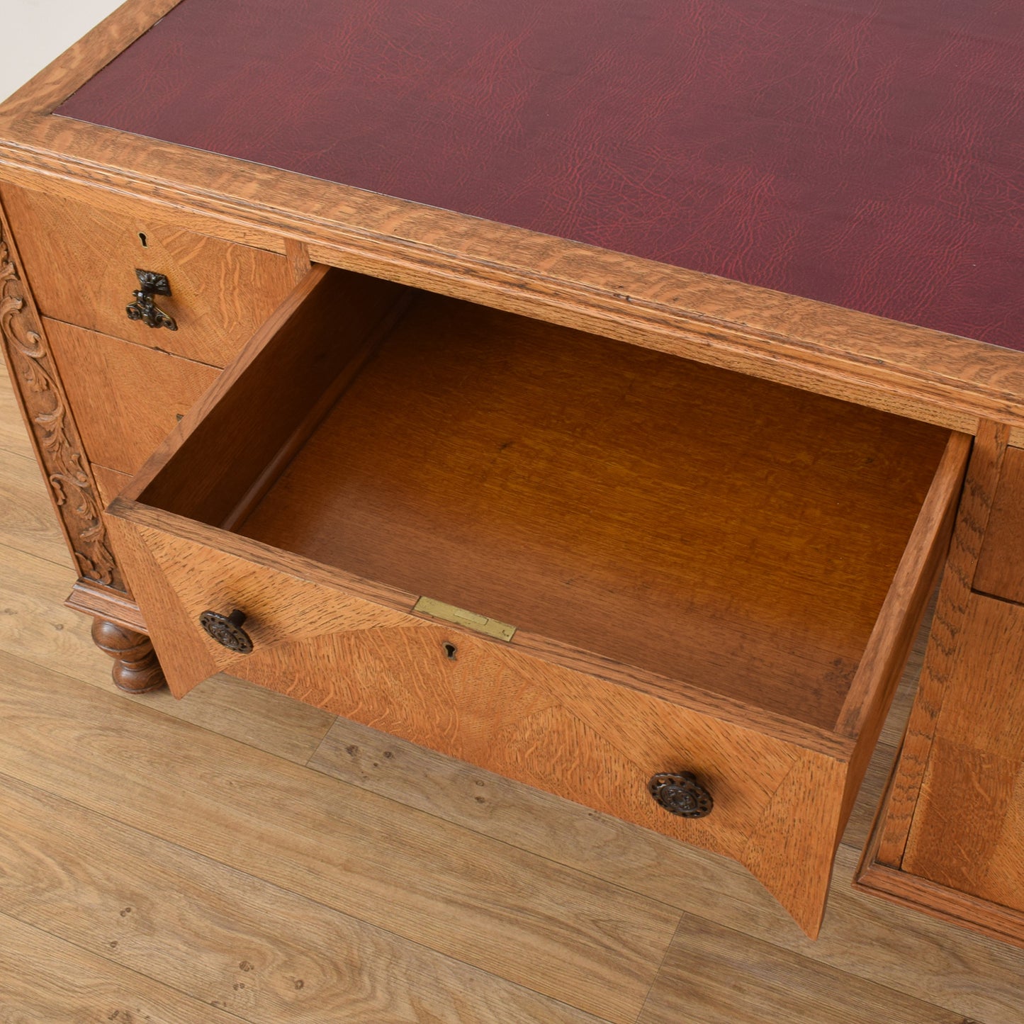 Oak Captain's Desk And Chair