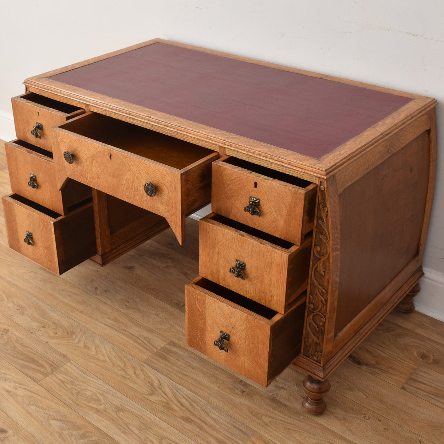 Oak Captain's Desk And Chair