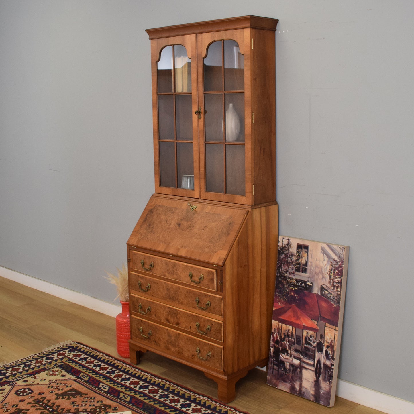 Restored Mahogany Bureau Bookcase