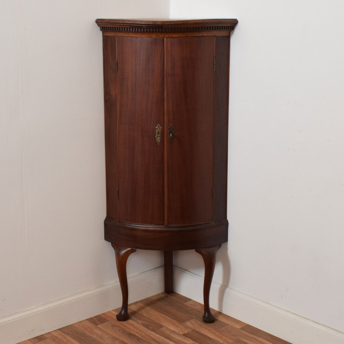 Rustic Mahogany Corner Cabinet
