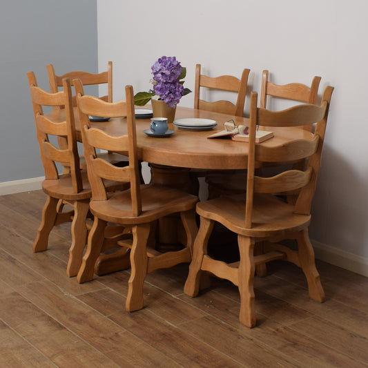 Oak Table & Six Chairs