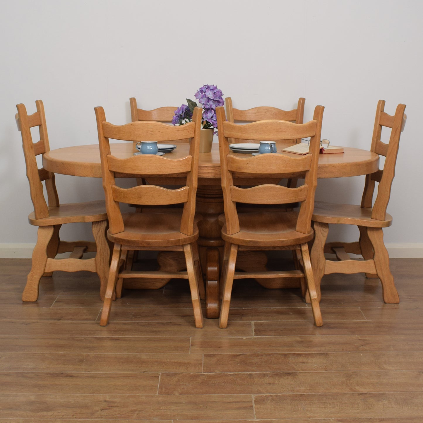 Oak Table & Six Chairs