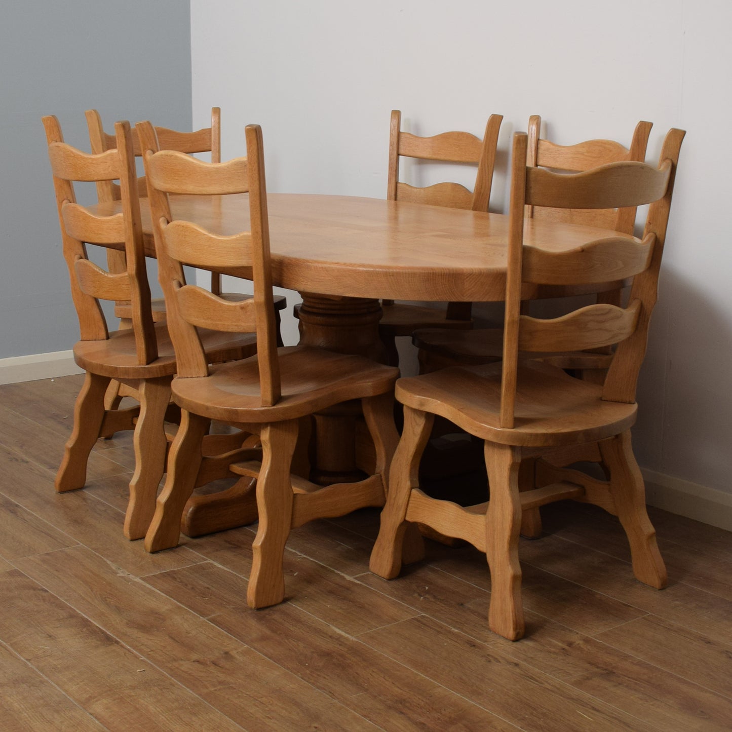 Oak Table & Six Chairs