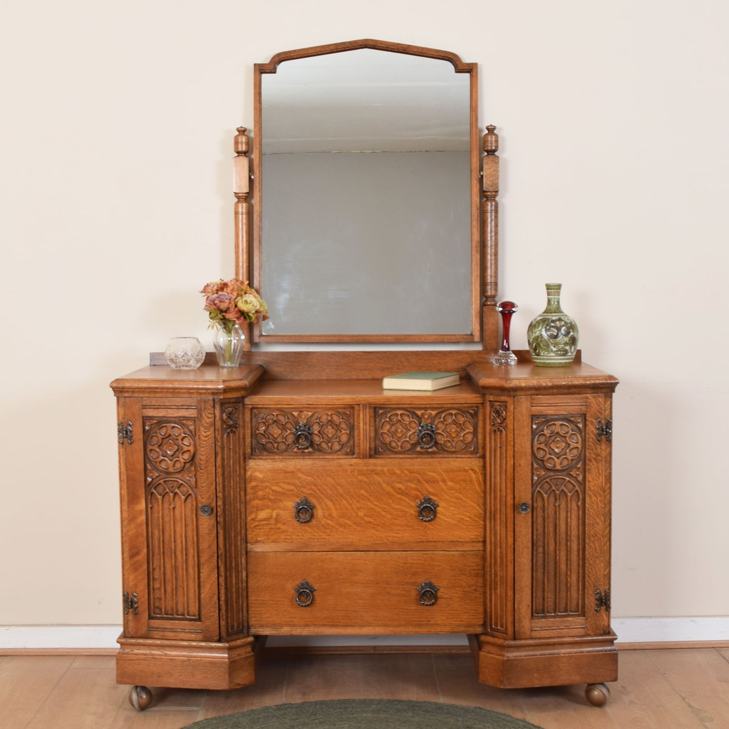 Vintage Oak Dressing Table