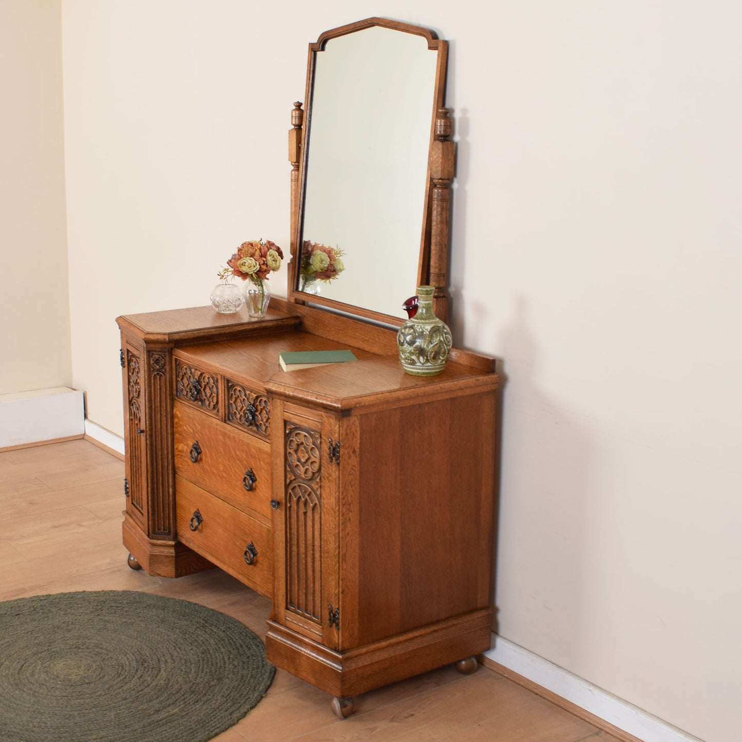 Vintage Oak Dressing Table