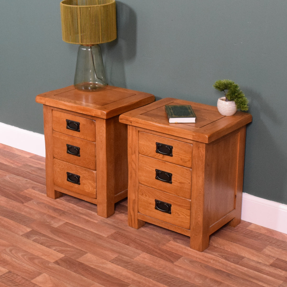 Pair of Oak Bedsides