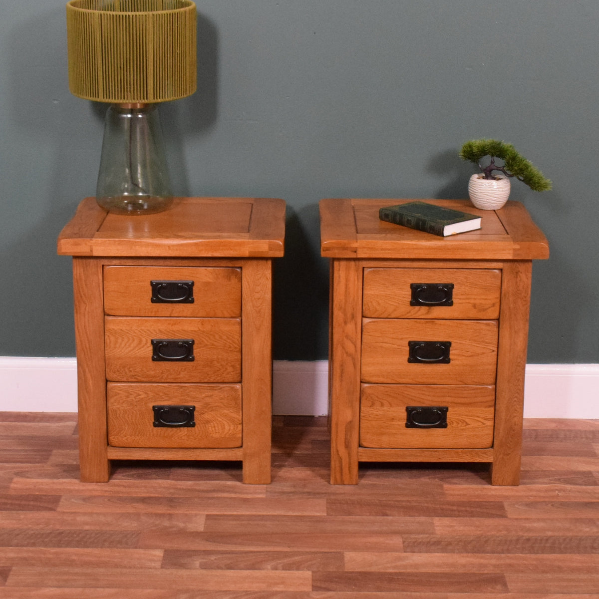 Pair of Oak Bedsides