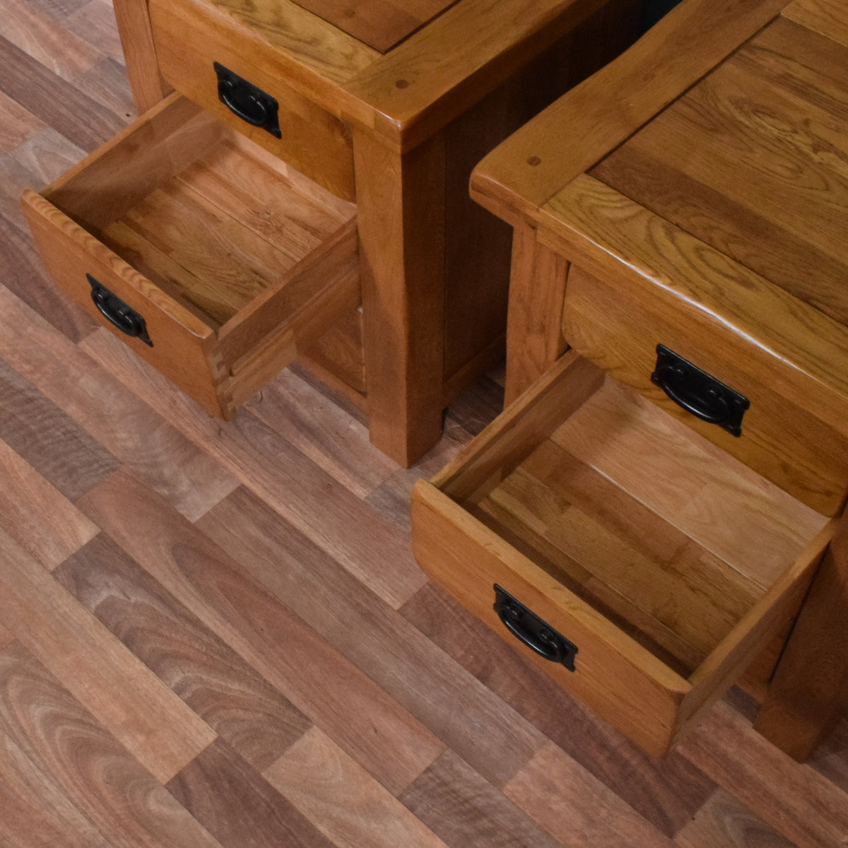 Pair of Oak Bedsides